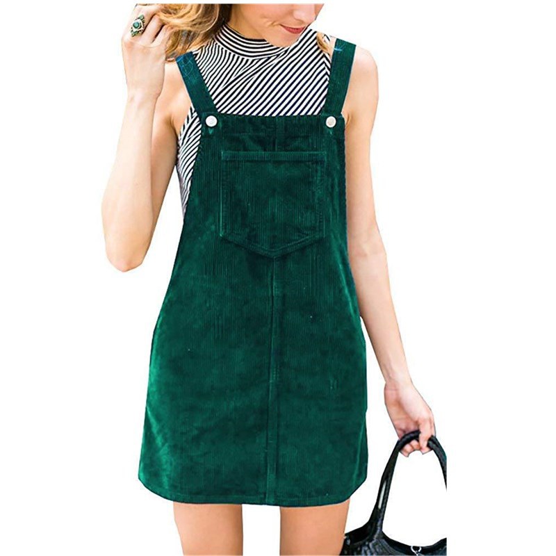 Corduroy Dress W/ Front Pocket