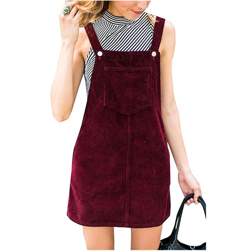 Corduroy Dress W/ Front Pocket