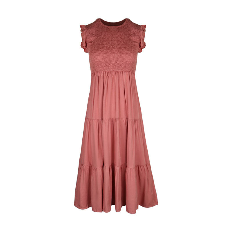 Sleeveless Smocking Maxi Dress
