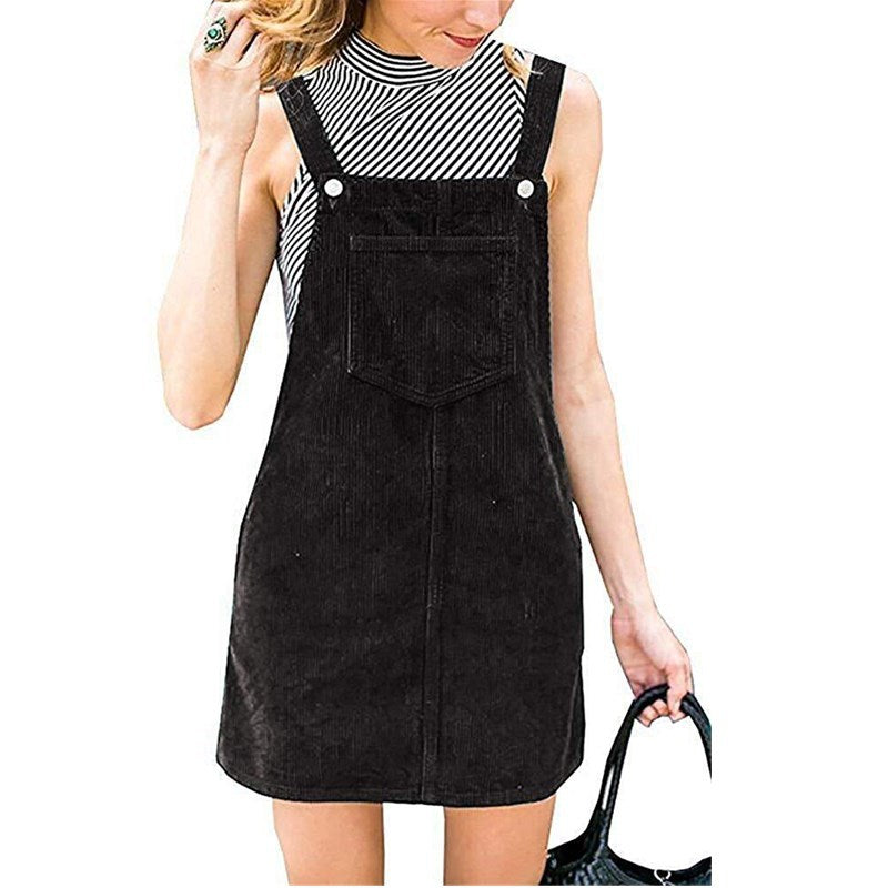 Corduroy Dress W/ Front Pocket